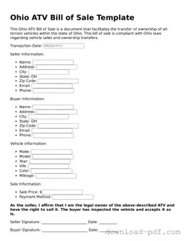 Ohio ATV Bill of Sale Document
