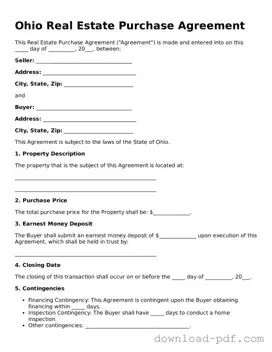 Ohio Real Estate Purchase Agreement Document