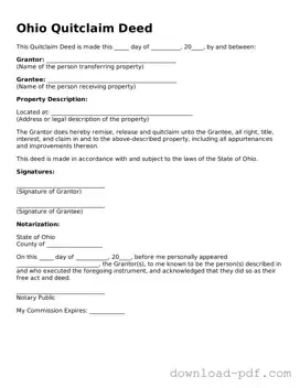 Ohio Quitclaim Deed Document