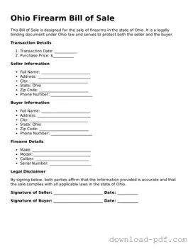 Ohio Firearm Bill of Sale Document