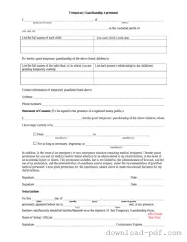 Get Temporary Custody Template in PDF