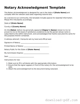 Free Notary Acknowledgement Template