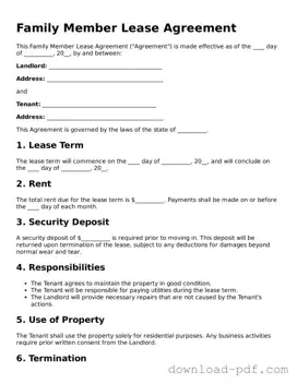 Free Family Member Lease Agreement Template