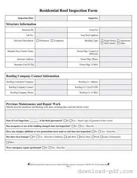 Get Roof Inspection Template in PDF