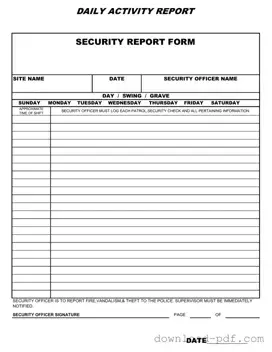 Get Security Guard Daily Report Sample Template in PDF