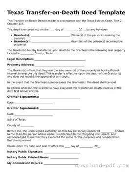 Texas Transfer-on-Death Deed Document