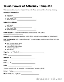 Texas Power of Attorney Document