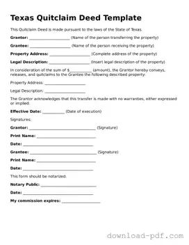 Texas Quitclaim Deed Document