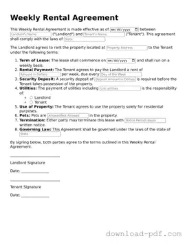 Free Weekly Rental Agreement Template