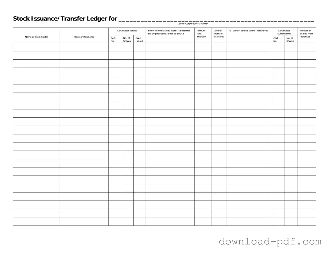 Get Stock Transfer Ledger Template in PDF