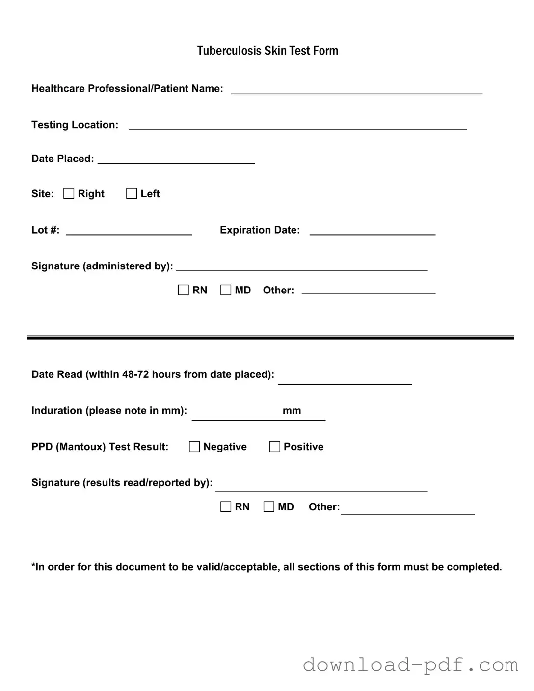 Get Tb Test Template in PDF