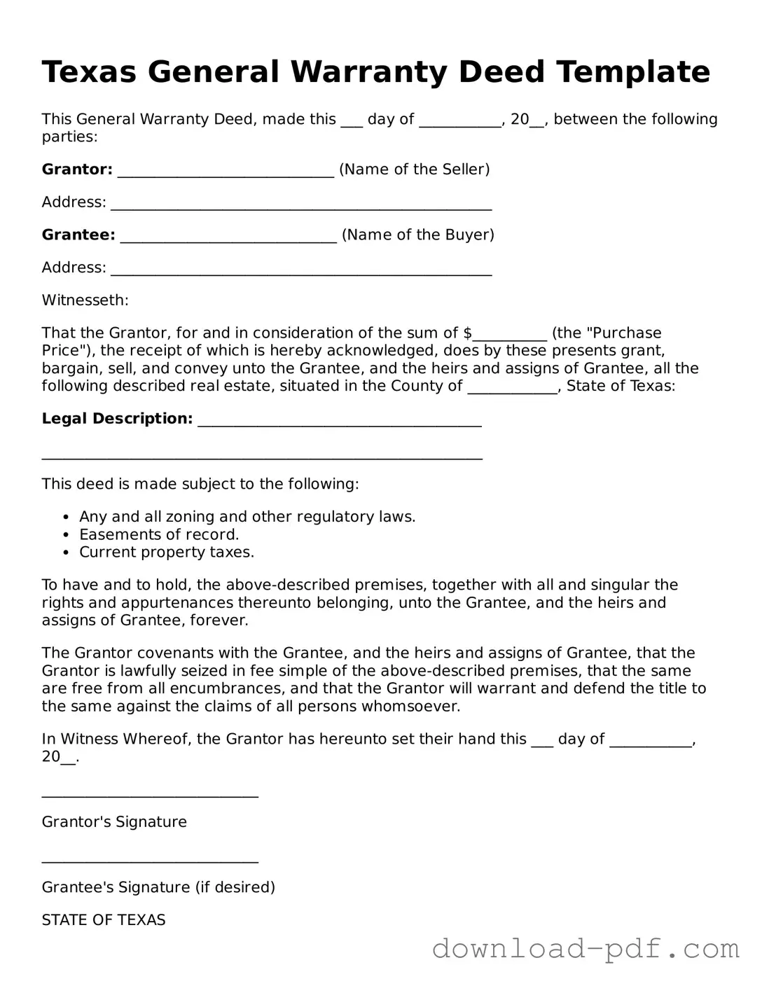 Texas Deed Document