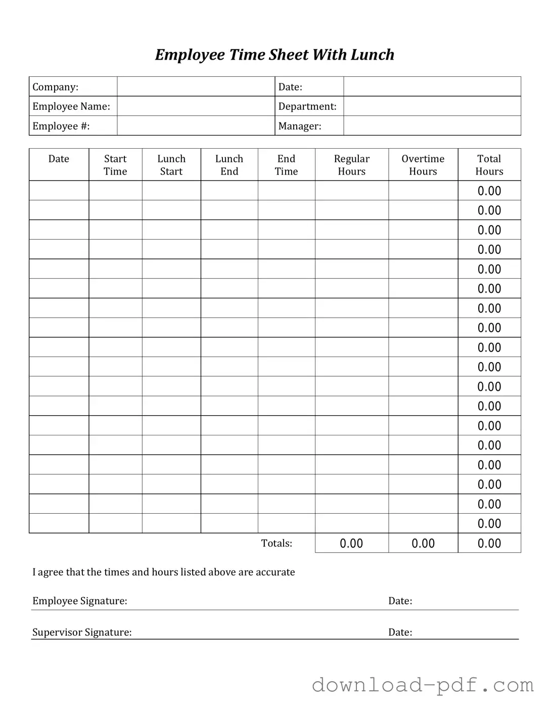 Get Time Card Template in PDF